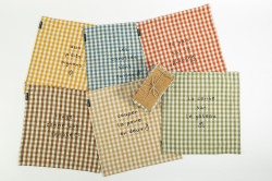 Serviettes de table vichy "Aux p'tits oignons"- Sophie Janière
